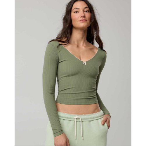 OFFLINE By Aerie Real Me XTRA Rib Open V-Neck T-Shirt