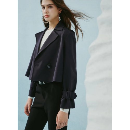 Cotton Blend Trench Jacket