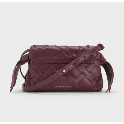  Ivette Woven Crossbody Bag - Wineberry Red 