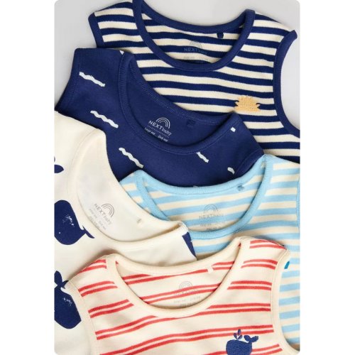 NEXT 100% Cotton Baby Vest Bodysuits 5 Pack