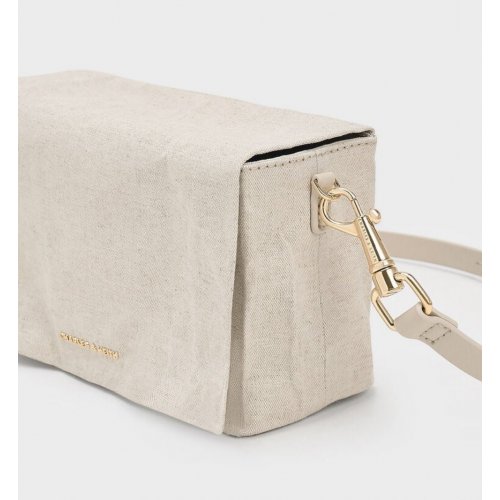 Matina Canvas Crossbody Bag - Beige