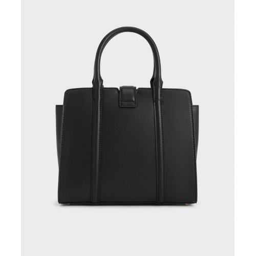  Cesia Metallic Accent Tote Bag - Black 