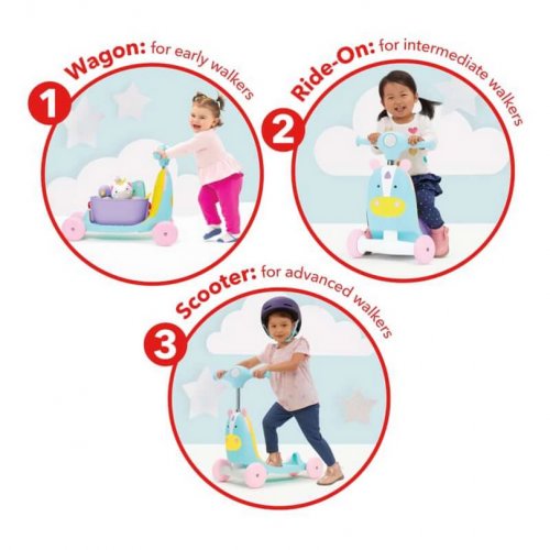 Skip Hop Zoo 3-in-1 Ride On Toy - Unicorn