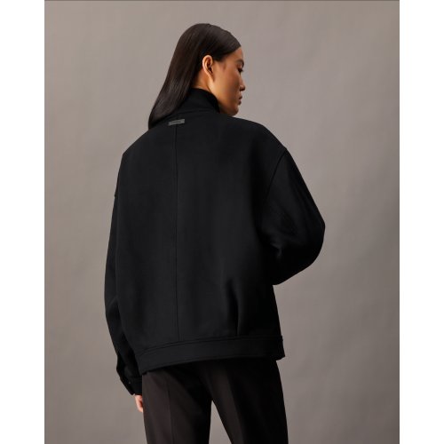  Cashmere Wool Blend Short Bomber Jacket