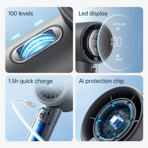 JisuLife Handheld Fan Pro1S - Dark Grey (5000mAh)