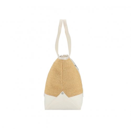 Raffia E/W Tote Meringue Raffia