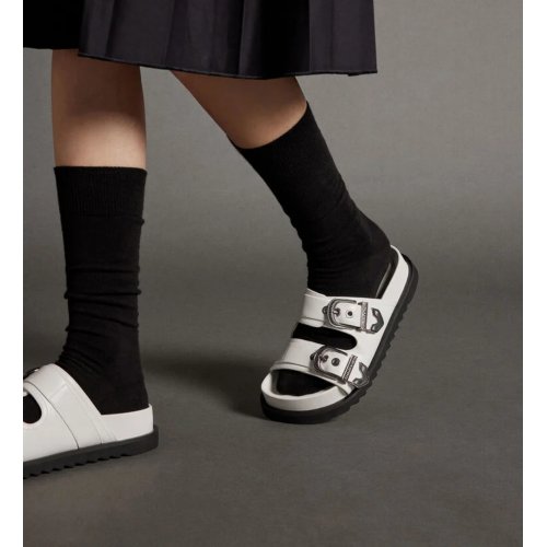  Kirke Buckled Double-Strap Sandals - White 