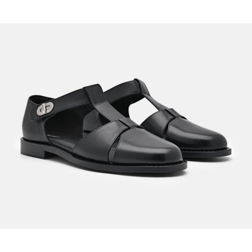  Leather Covered Sandals - Black 