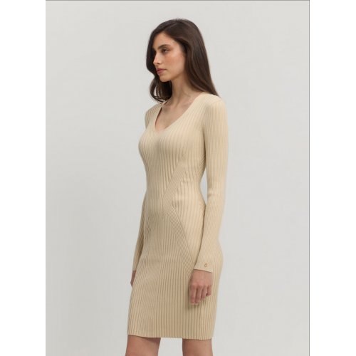 Beige isabella knit midi dress