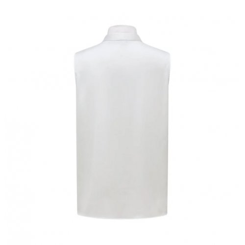 Sleeveless Stand Collar Blouse with Detachable Organza Straps