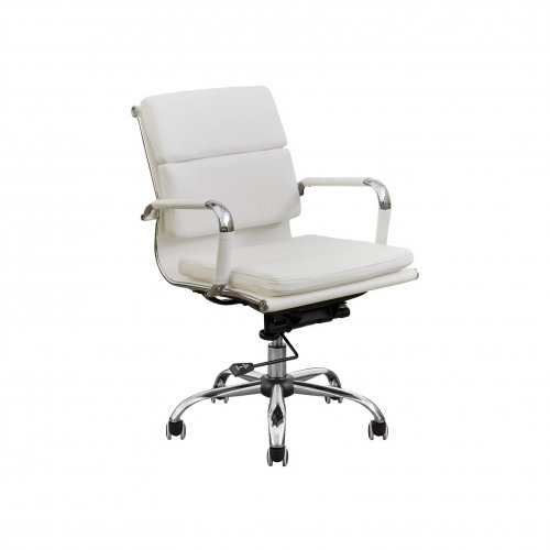Elias Soft Pad Mid Back Office Chair - White (PU) - 2