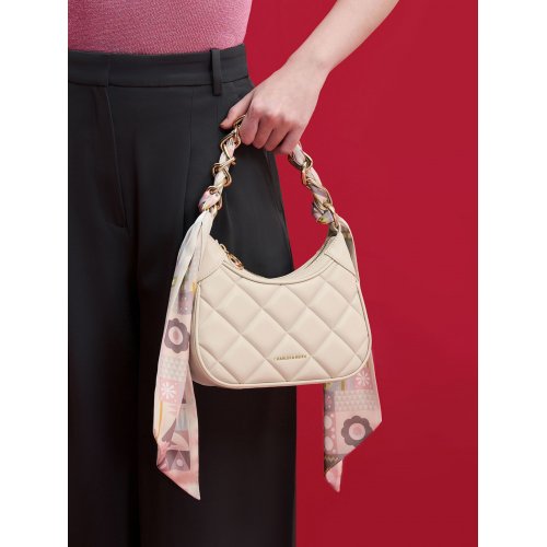 Mini Alcott Scarf Handle Quilted Bag - Oat