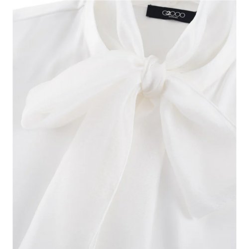 Sleeveless Stand Collar Blouse with Detachable Organza Straps