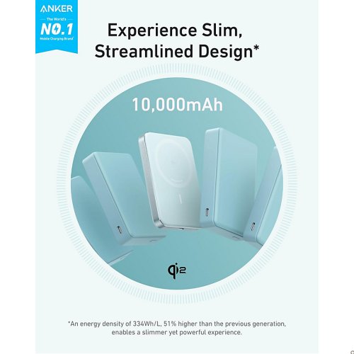 Anker MagGo Ultra-Slim 10000mAh Qi2 Certified 15W CCC Power Bank A1664