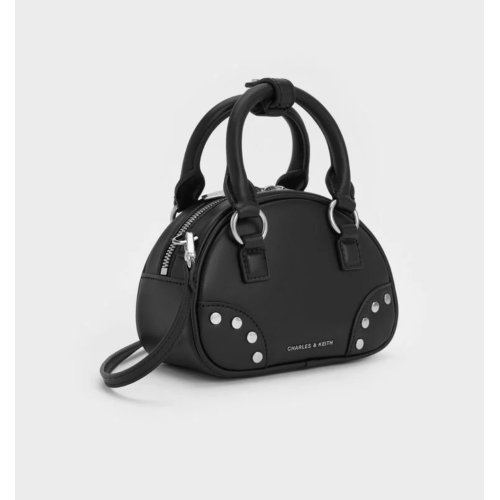  Bobbie Studded Top Handle Bag - Noir 