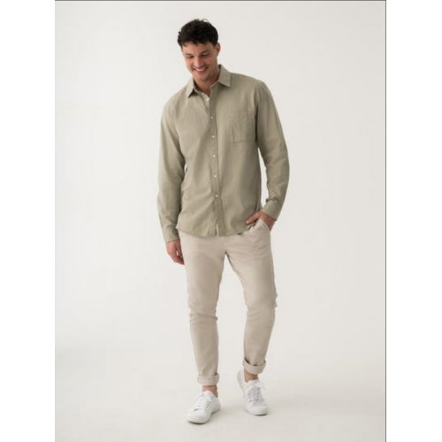 Pacifica Long Sleeve Linen Blend Shirt Khaki