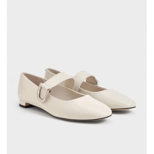  Gabine Leather Mary Janes - White 
