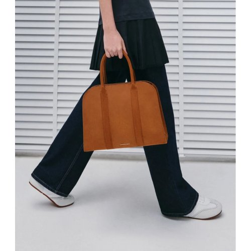  Axel Faux Suede Bowling Bag - Brown 