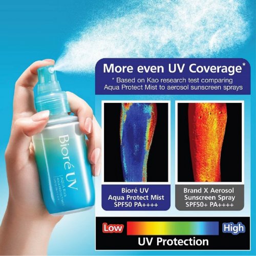 BIORE UV Aqua Rich Aqua Protect Mist SPF50 PA++++ Sunscreen (Suitable for Face & Body + Strong water resistance) 60ml