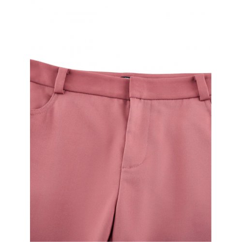 Stretchable Double Weave Skinny Cropped Pants with Belt