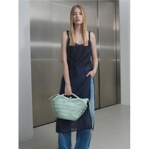  Calypso Fan Curved-Handle Bag - Sage Green 