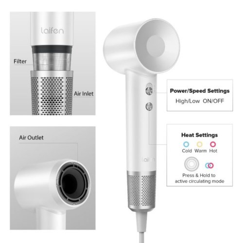 LAIFEN HAIR DRYER 1500W LF03-PEARL WHITE