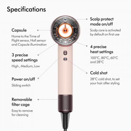  DYSON SUPERSONIC HAIR DRYER HD16 CERAMIC PINK-598969-01 