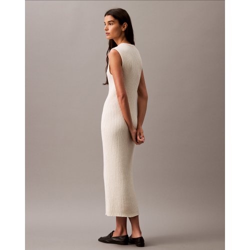 Boucle Crewneck Midi Sweater Dress