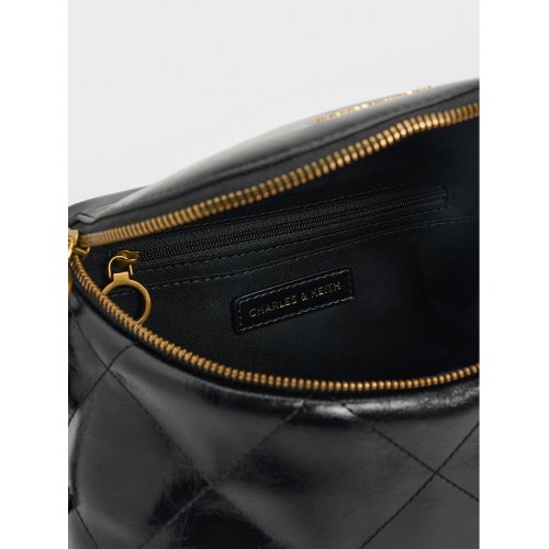  Apfra Quilted Crossbody Bag - Black 