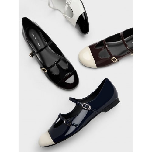  Double-Strap T-Bar Mary Janes - White 