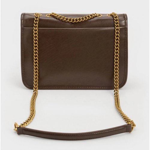 Neva Chain-Handle Shoulder Bag - Dark Brown 