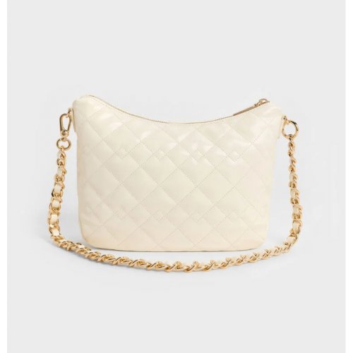  Duo Quilted Slouchy Hobo Bag - Cream 