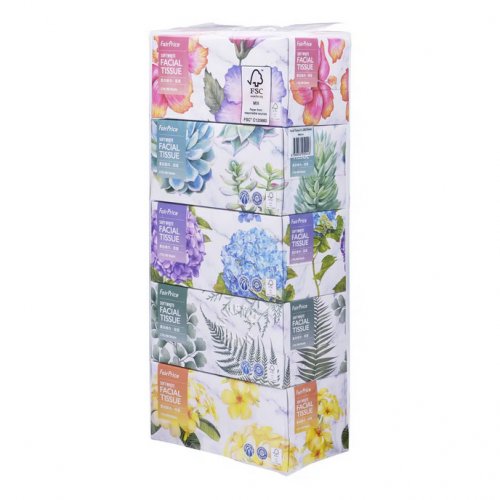 FairPrice 2-Ply Soft White Facial Tissue - 2 Packs