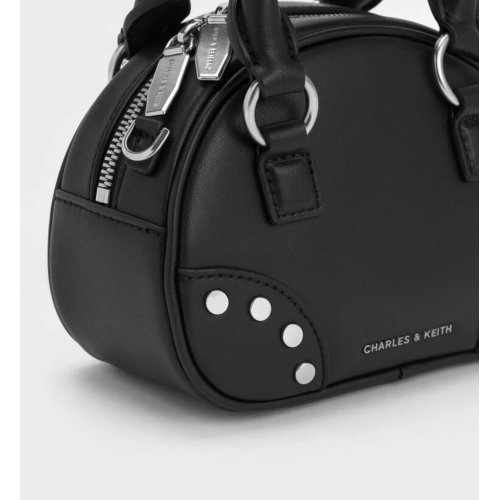  Bobbie Studded Top Handle Bag - Noir 