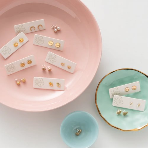 Angel wing stud earrings