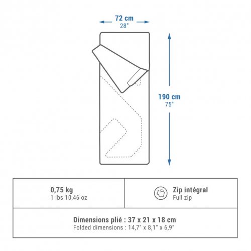 Camping Sleeping Bag Arpenaz 20°