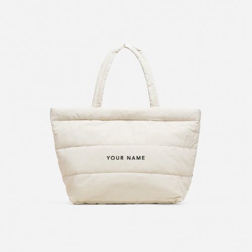 Nomad Large Puffer Tote Bag - Latte Beige 