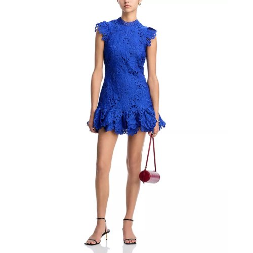 AQUA Mock Neck Lace Shift Dress - Exclusive