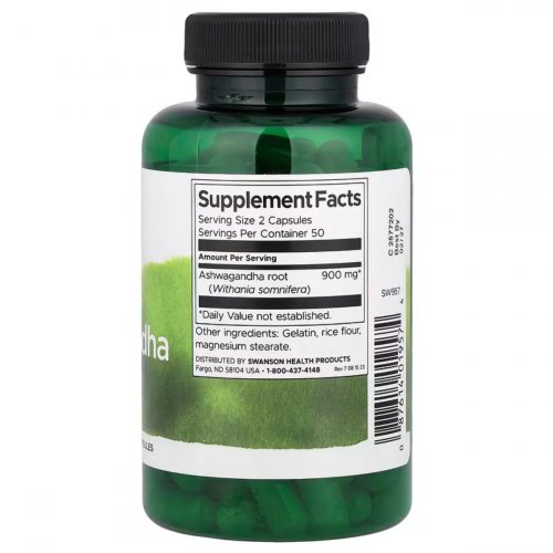 Swanson, Full Spectrum® Ashwagandha, 900 mg, 100 Capsules (450 mg per Capsule) 