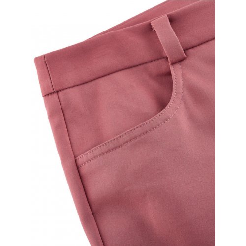 Stretchable Double Weave Skinny Cropped Pants with Belt