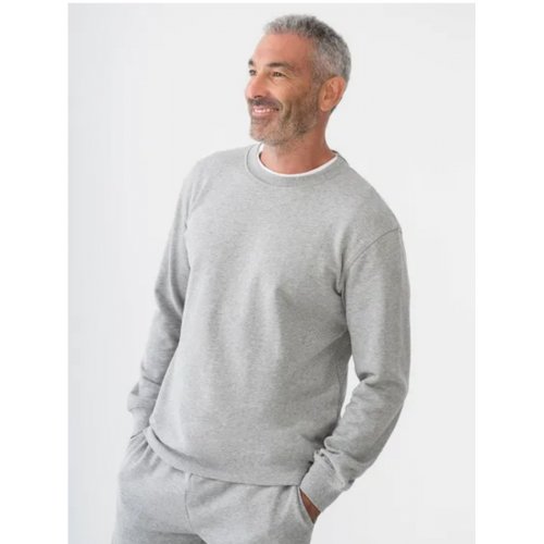 Mens 100% Cotton Terry Fleece Sloppy Joe Grey