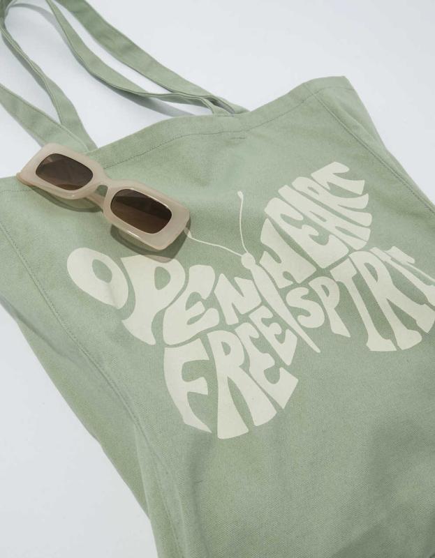AEO Butterfly Tote Bag - Green, One Size 