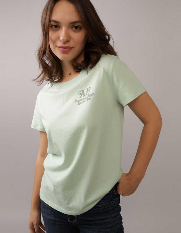 AE Slim Classic Logo Graphic T-Shirt - Seafoam, XL 