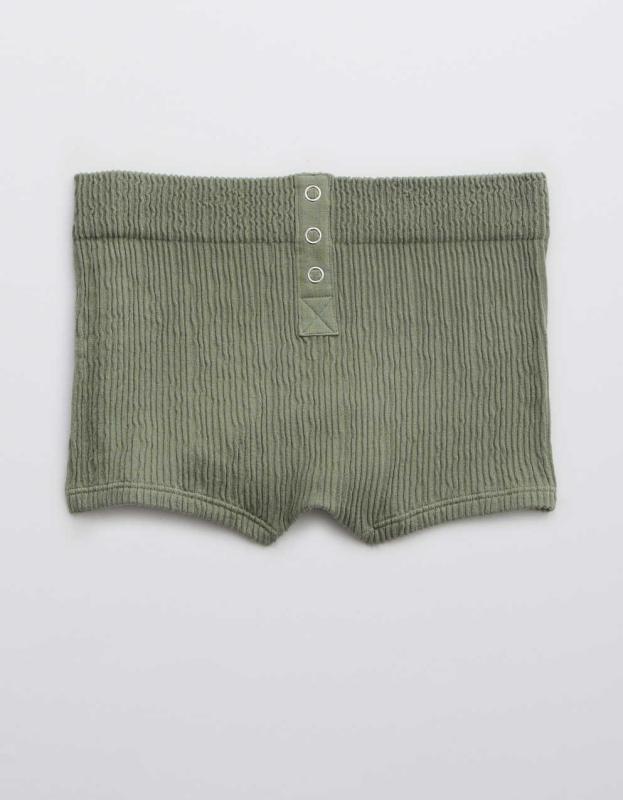Aerie Seamless Snap Cheeky Boyshort Underwear - Earthy Vibes, XS 