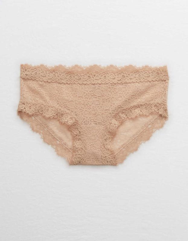 Aerie Eyelash Lace Boybrief Underwear - Sands, L 