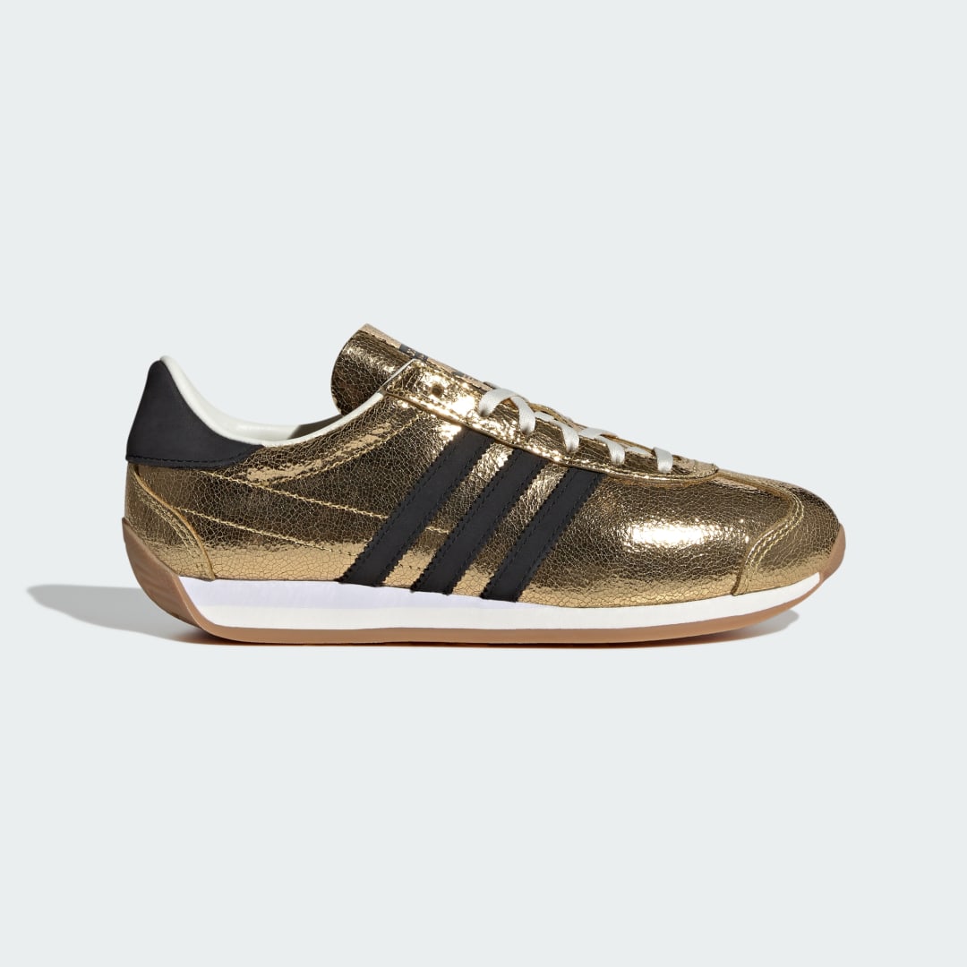 adidas Country OG Shoes Lifestyle 9.5 UK Women Gold Metallic / Black / Off White