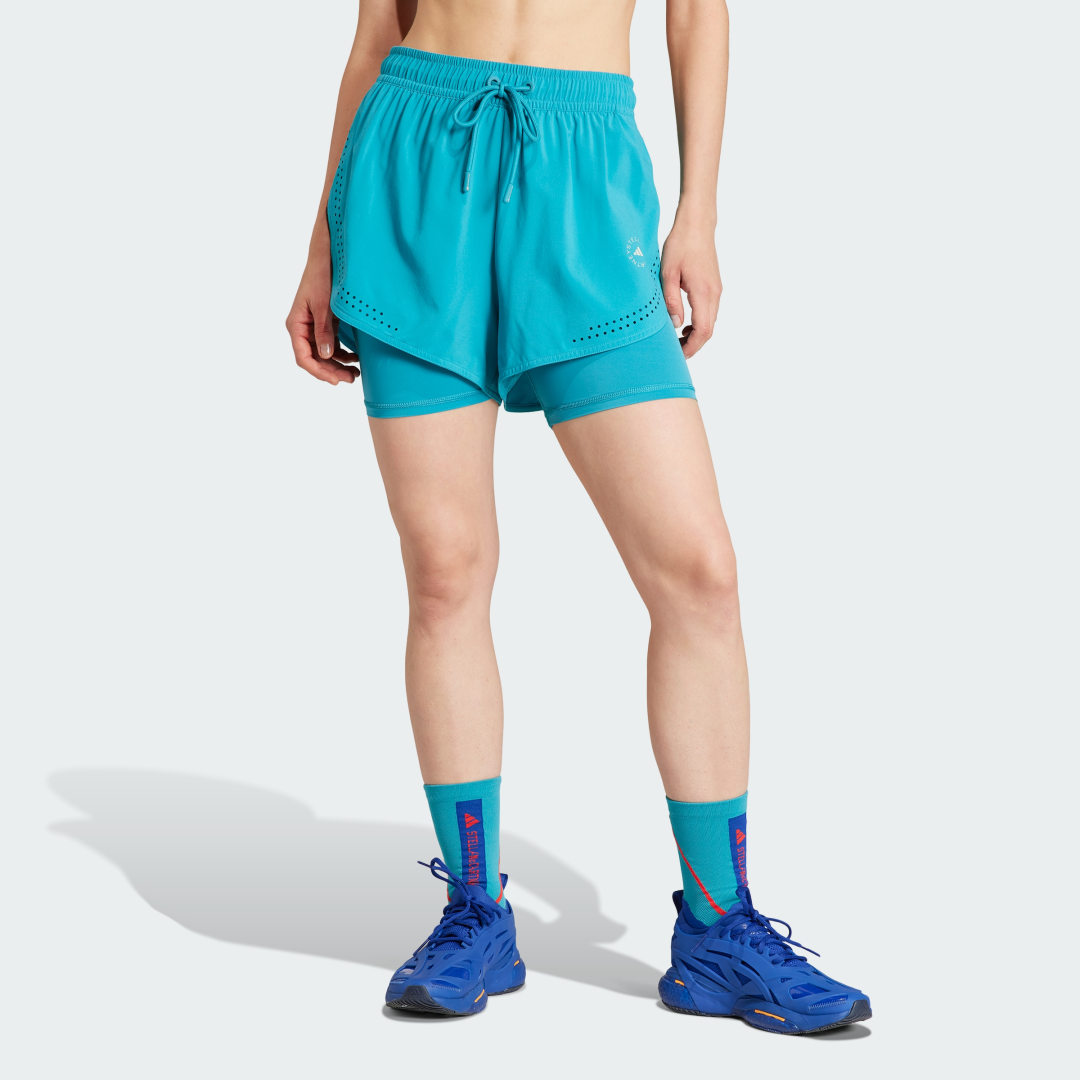 adidas adidas by Stella McCartney TruePurpose 2-in-1 Training Shorts Training A2XL Women Blue Bay-Smc
