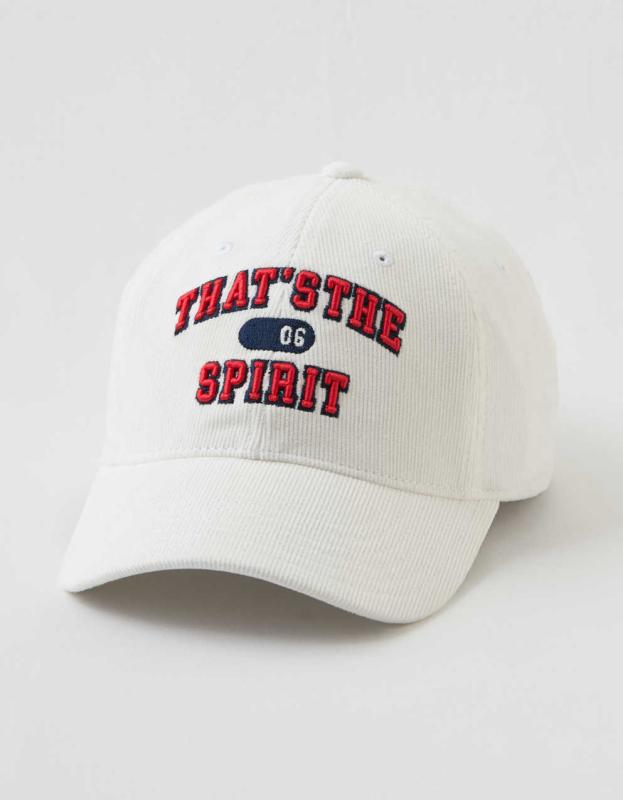 Aerie Corduroy Flat Baseball Hat - White, One Size 