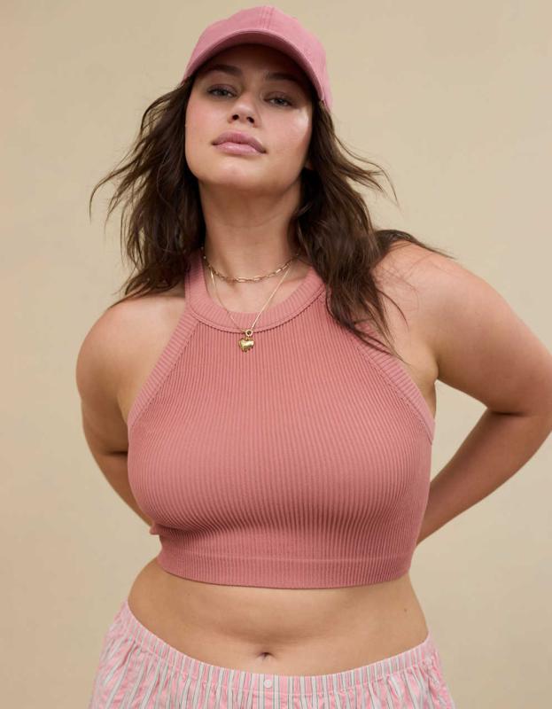 Superchill Seamless High Neck Bra Top - Lets Mauve, S 