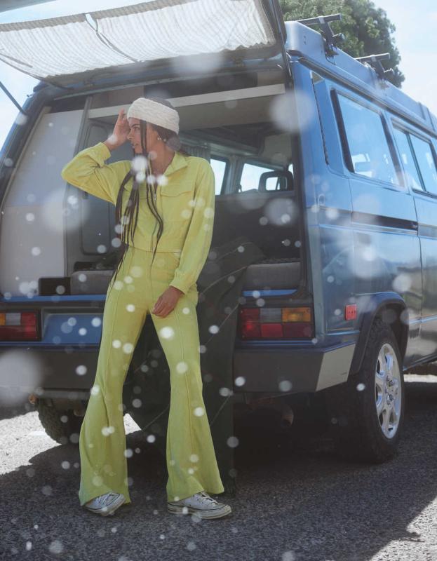 Aerie Groove-On Rib Velour Flare Pant - Batalia Green, L 